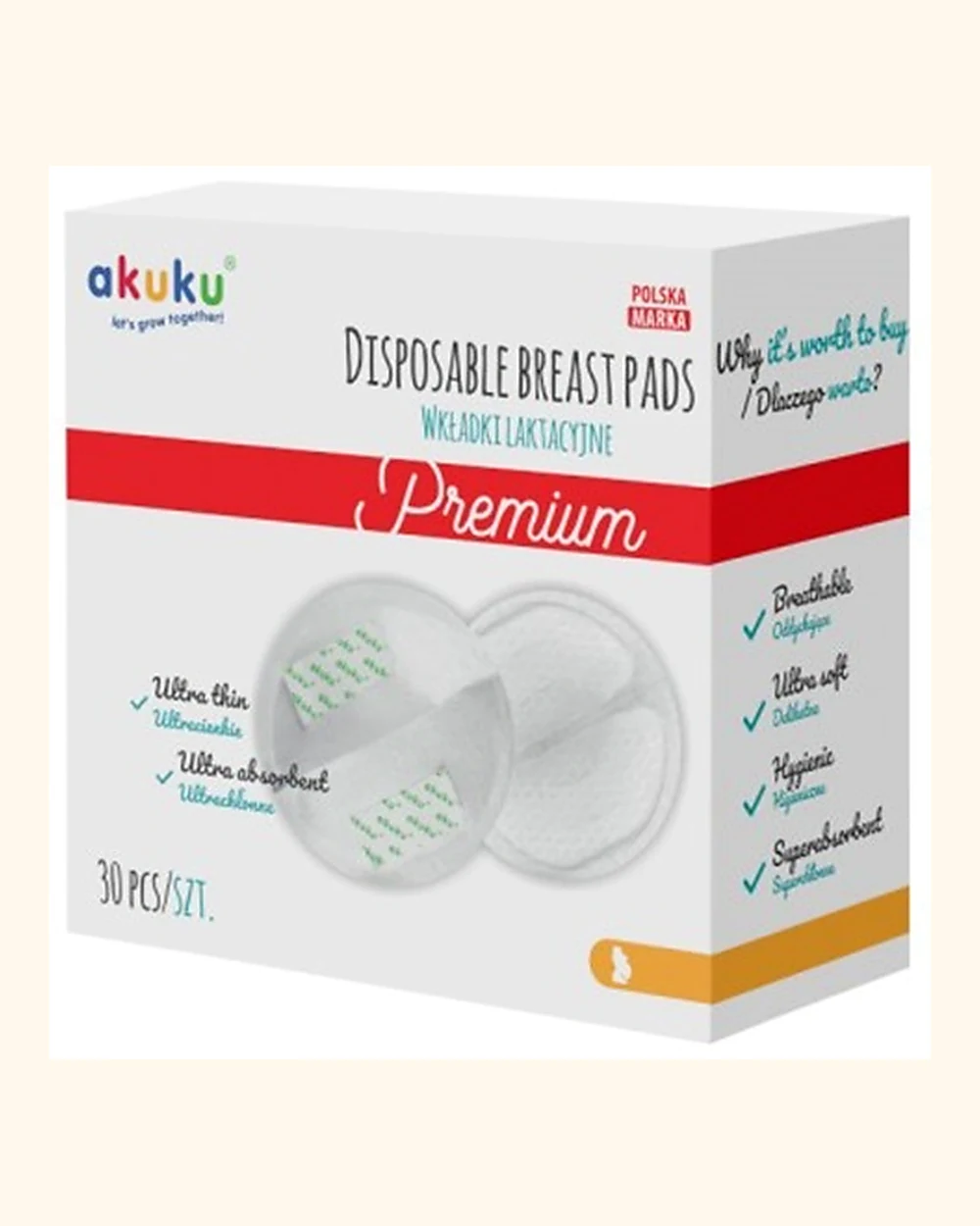 Akuku prémium melltartóbetét 30 db
